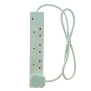 White extension lead with three sockets