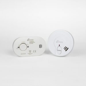 Kidde carbon monoxide and smoke alarms on display.