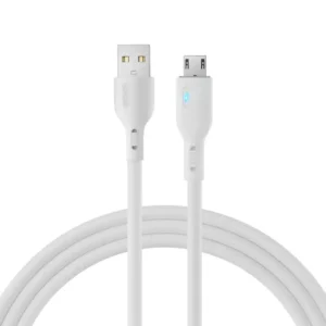 White USB to micro USB charging cable