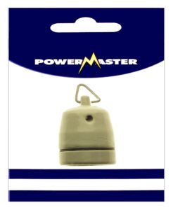 Packaged heavy-duty electrical connector cap.