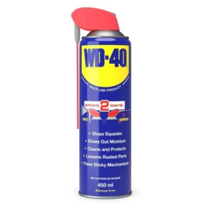 WD-40 spray can, multi-use lubricant.