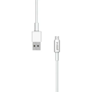 White USB to micro USB charging cable